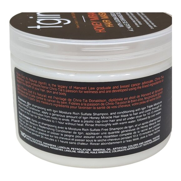 Tgin Honey Miracle Hair Mask With Jojoba Seed Oil 12 Oz For Dry Or Damaged Hair - Picture 6 of 7